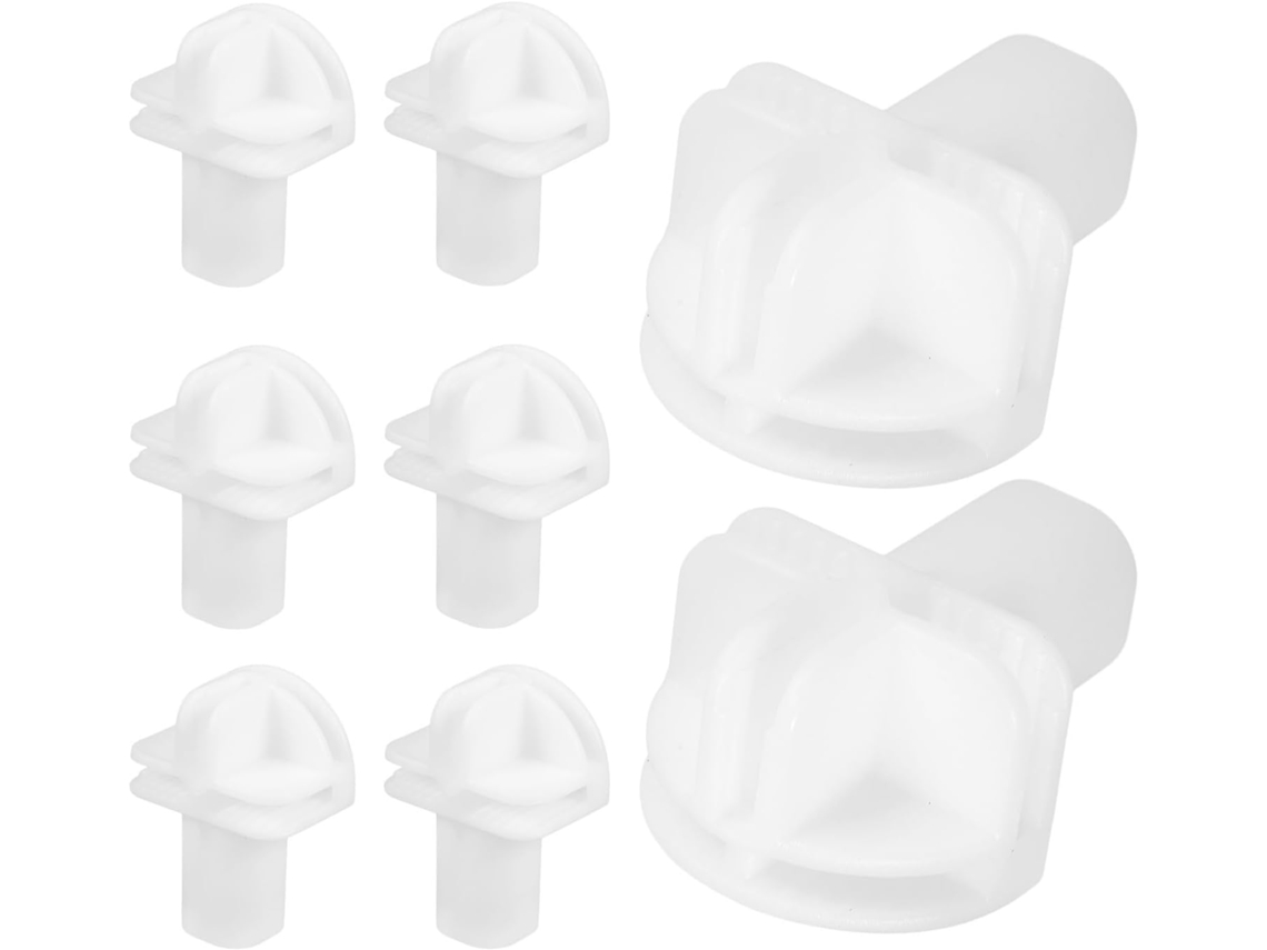 Conjunto De 8 Cubos De Plástico Branco Para Prateleiras Modulares.