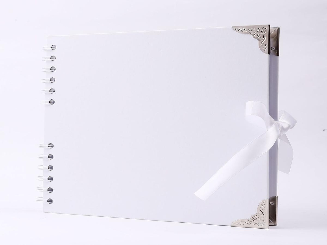 Álbum de fotos Lurelia Scrapbook, 21x21 cm, 60 páginas, Fecho Com Fita, Scrapbook, Cor Branco