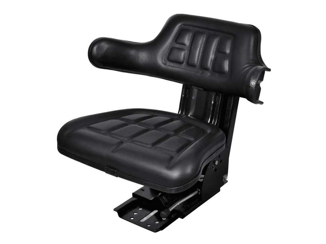 Vidaxl Assento De Trator Com Suspensão, Preto
