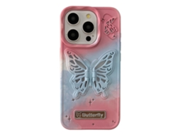 Suporte Casa Para Iphone 15 Pro Pele Sintética Rosa