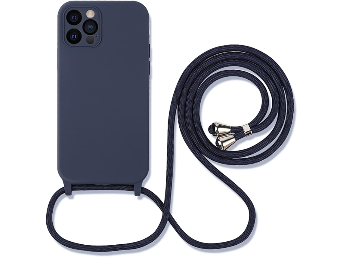 Correia Colar para iPhone 12 HONGWE. Silicone Líquido Textura Macia Cinzento