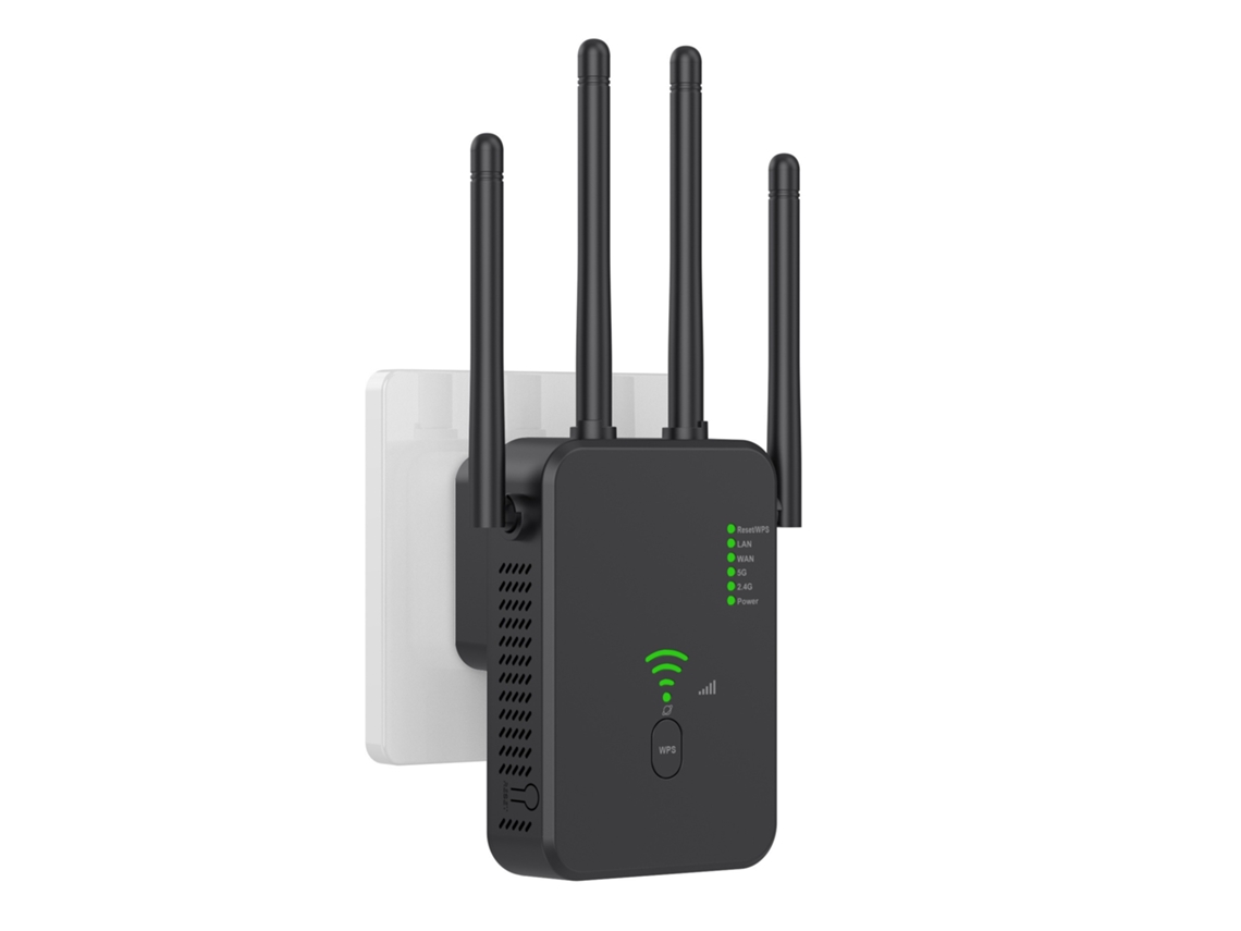 Repetidor WiFi Slowmoose de 1200 Mbps, amplificador de sinal WiFi de banda dupla de 2,4 GHz e extensor de alcance WiFi de 5 GHz