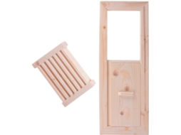 Kit de Ventilação em Madeira para Sauna e Hammam, Sistema de Banheiro com Acabamento Liso SFUSHOS