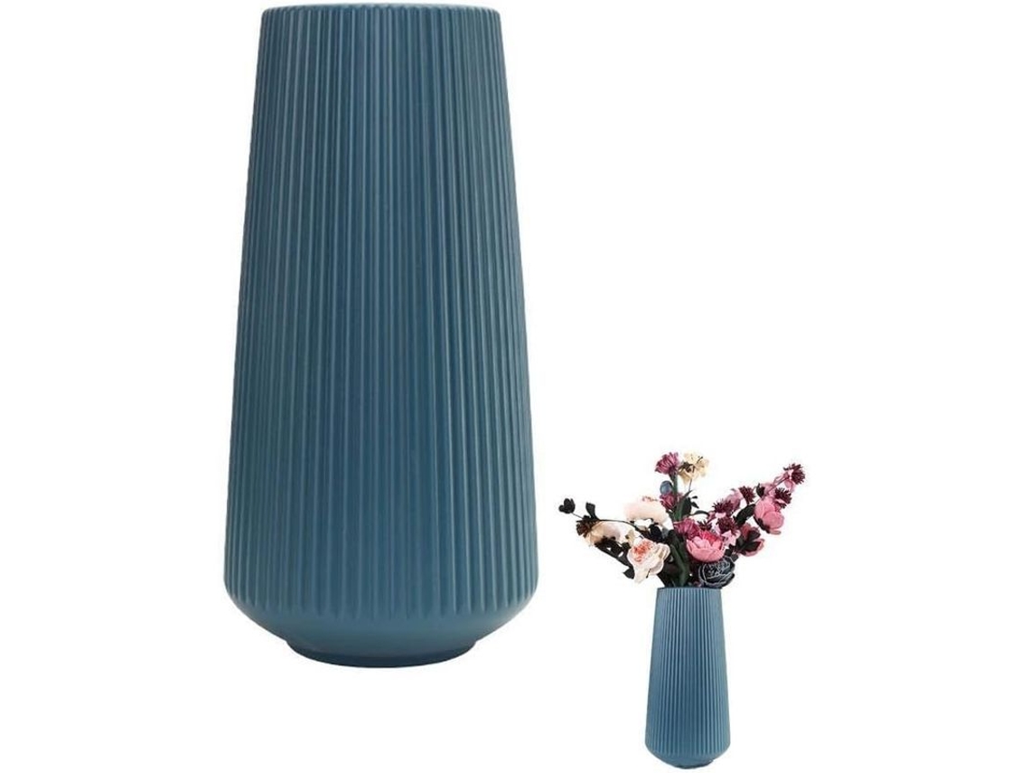 Vaso De Plástico Duradero, Diseño Geométrico Moderno, Decoración De Jardín Y Hogar, Color Azul