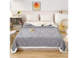 Manta de Lã Berbere Fansu em Cor Sólida com Estampa Jacquard Folhagem Super Macia e Fofa Ideal para Cama Lençó