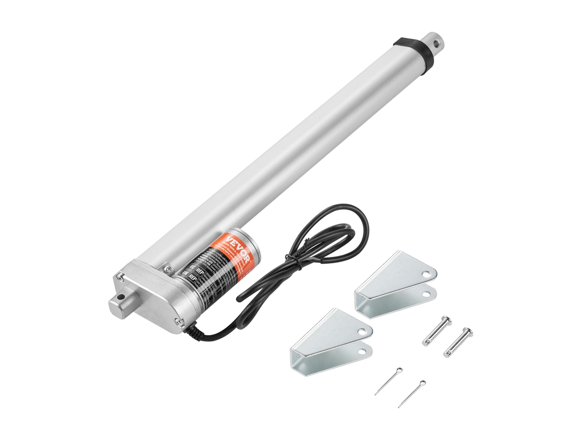 Atuador Linear VEVOR 12V 12 Polegadas 0 55/S Alta Velocidade 220Lbs/1000N Proteção Ip54