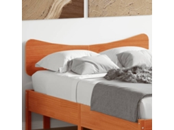 Cabecero de 135 cm en madera maciza de pino, color marrón miel