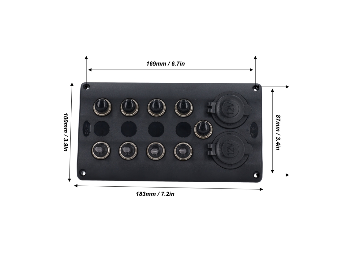 Painel De Interruptores 4 Canais Laxiscreed Com 2 Isqueiros 12v À Prova De Água Ip65