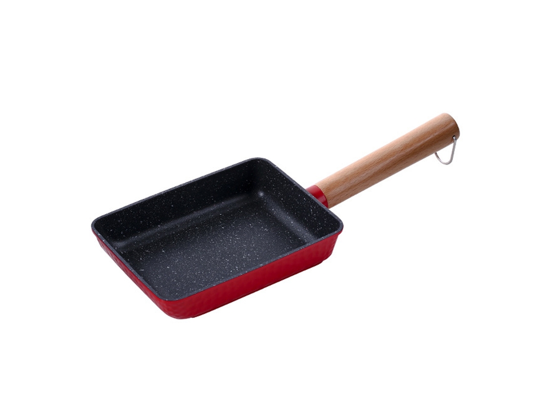 Frigideira Antiaderente Para Omelete, Material Premium, Frigideira Japonesa Para Tamagoyaki Com Cabo De Madeira De Faia, Frigideira Quadrada De Conduç