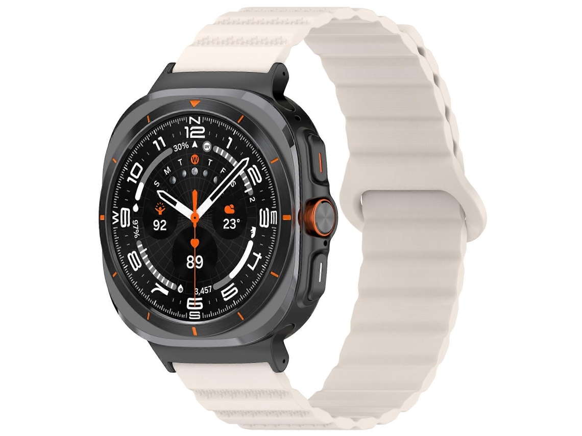 Pulseira De Silicone Magnética Bicolor Com Estampa De Bolinhas Para Samsung Galaxy Watch Ultra 47mm
