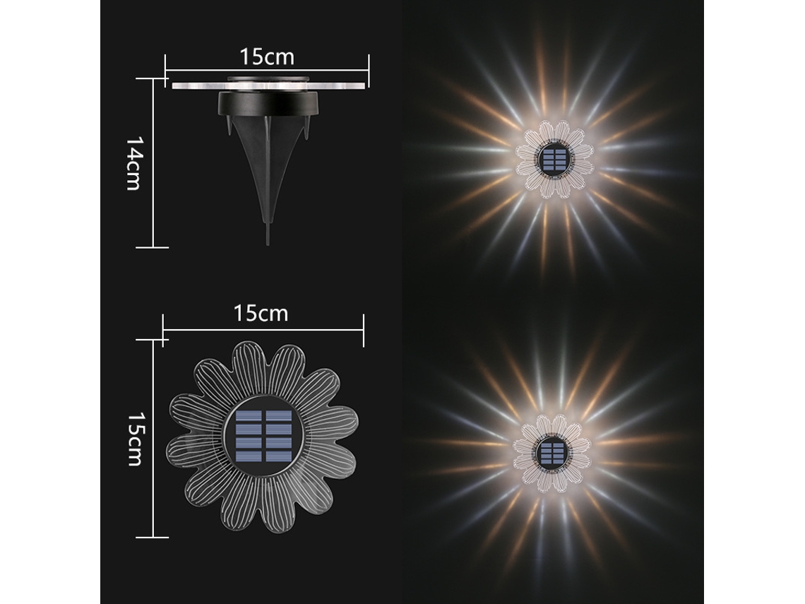 Peças De Luz Solar Acrílica Embutida Estilo 10, Luz De Parede Externa À Prova Dágua SUNNY SPACES