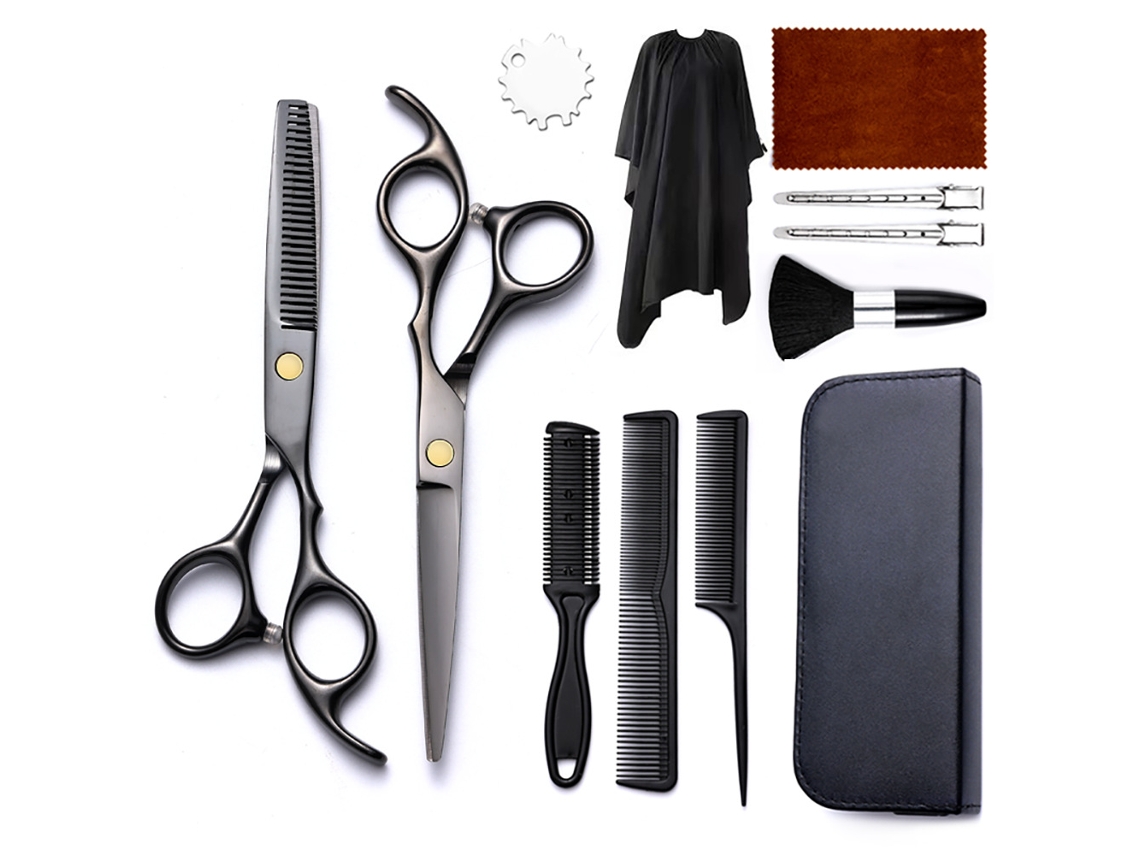 Kit De Tesoura De Corte Cabelo, 12pcs Ferramenta Profissional Para Corte De Cabelo, Para Cabeleireiros E Uso Doméstico Cuich