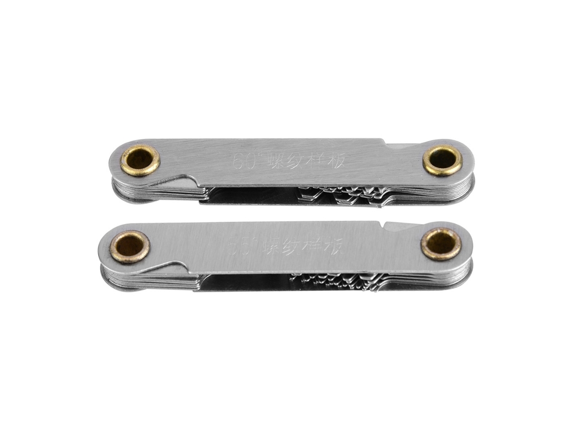 2 Peças Calibradores De Rosca De Aço Inoxidável Imperial55° Métrico60° Para Medir Passo De Parafusos