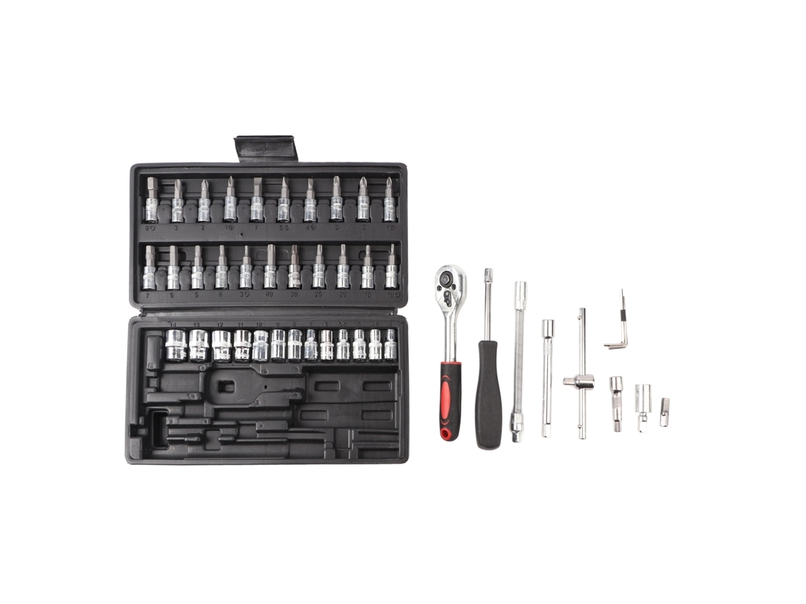 Kit De Ferramentas Para Reparo De Carro Com Chave Ratchet, Chaves Allen E Bits Giratórios