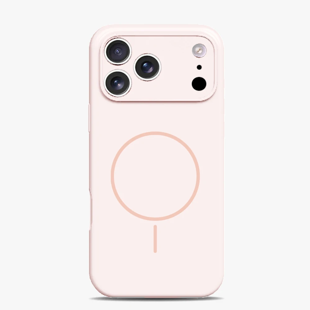 Capa De Celular De Silicone Líquido Magsafe Para Iphone 16 Pro Max (rosa)