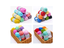 Pacote Com 20 Fios De Algodão, Tricô De Algodão, Fio De Crochê, 49 M/rolo, Multicolorido Aquaforge