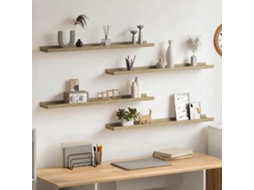Vidaxl Prateleiras De Parede 4 Pcs 80x9x3 Cm Carvalho Sonoma