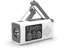 RÁDIO DE EMERGÊNCIA PORTÁTIL AQUAFORGE com alimentação solar, recarregável manualmente 2000mah