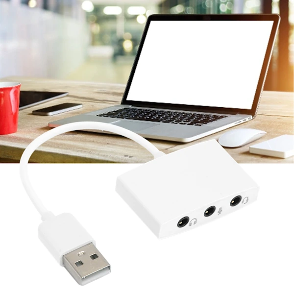 Placa De Som Usb Com Forte Compatibilidade Para Melhor Qualidade, Placa De Som Estéreo Externa Para Desktops E Laptops