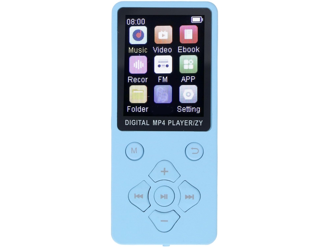 Reprodutor de MP3/MP4 de 64 GB, portátil, luxuoso, fino, 0,8, colorido, 5.0, música digital HiFi integrada (azul)
