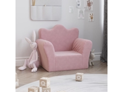Vidaxl Sofá Infantil Pelúcia Macia Rosa