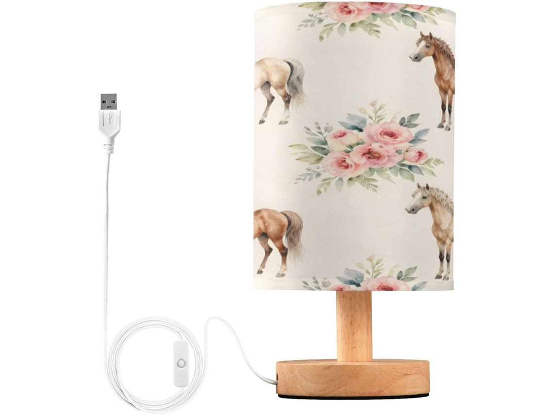 Luminária De Cabeceira Led Com Portas Usb E Cúpula Tecido Para Quarto, Dormitório E Escritório Em Casa