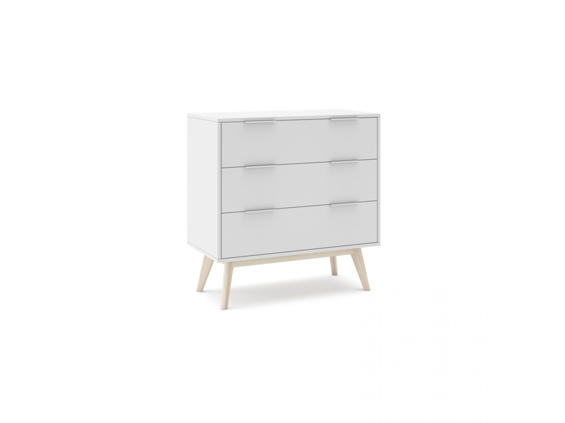 Cómoda Numa Blanco mate - Oak 80 x 83 x 40 cm