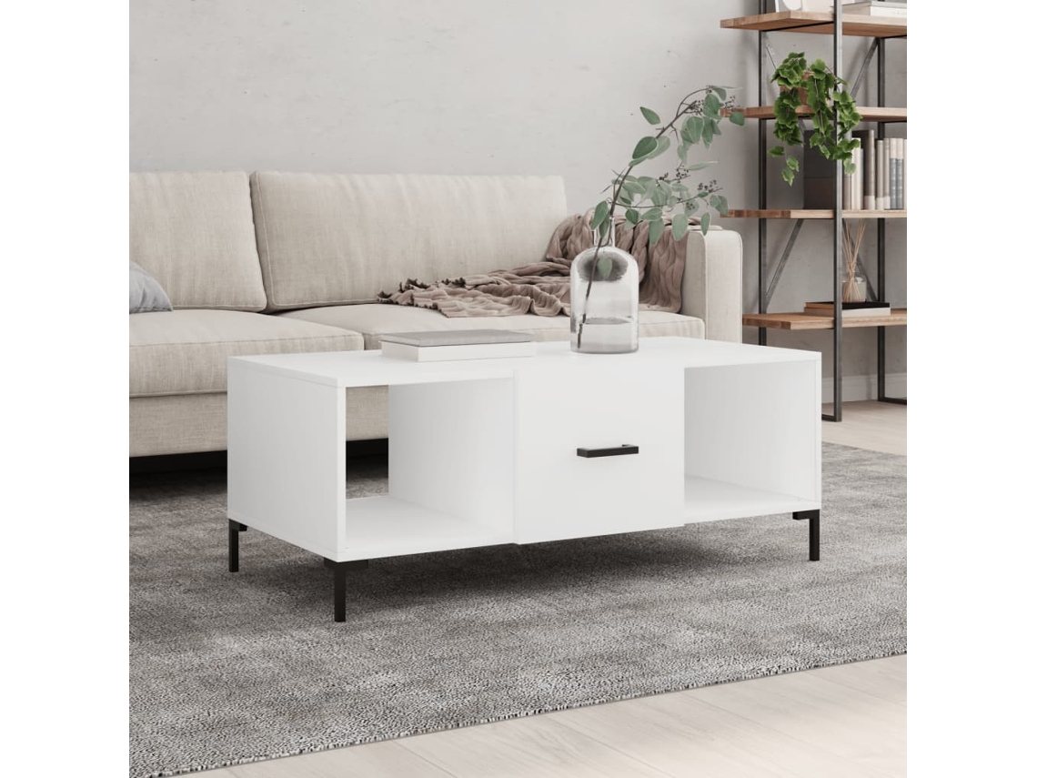 Vidaxl Mesa De Centro 102x50x40 Cm Madeira Processada Branco