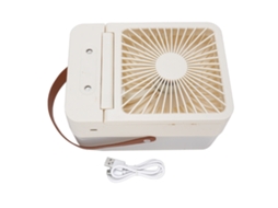 Ventilador umidificador de mesa portátil, com bateria, tanque de 2.5l, silencioso, branco, para lar, escritório ou carro | S/MARCA