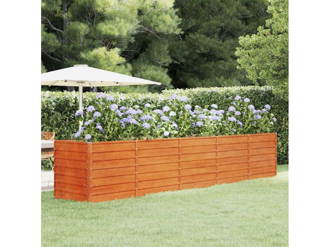 Vidaxl Canteiro De Jardim 400x80x77 Cm Aço Corten Cor Enferrujado