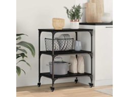 Vidaxl Carrinho De Cozinha Carvalho Preto 60 X 41 X 76 Cm