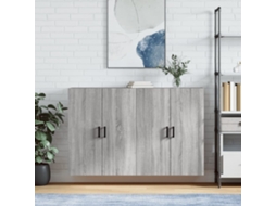 Vidaxl Armários De Parede 2 Pcs 69,5x34x90 Cm Cinzento Sonoma
