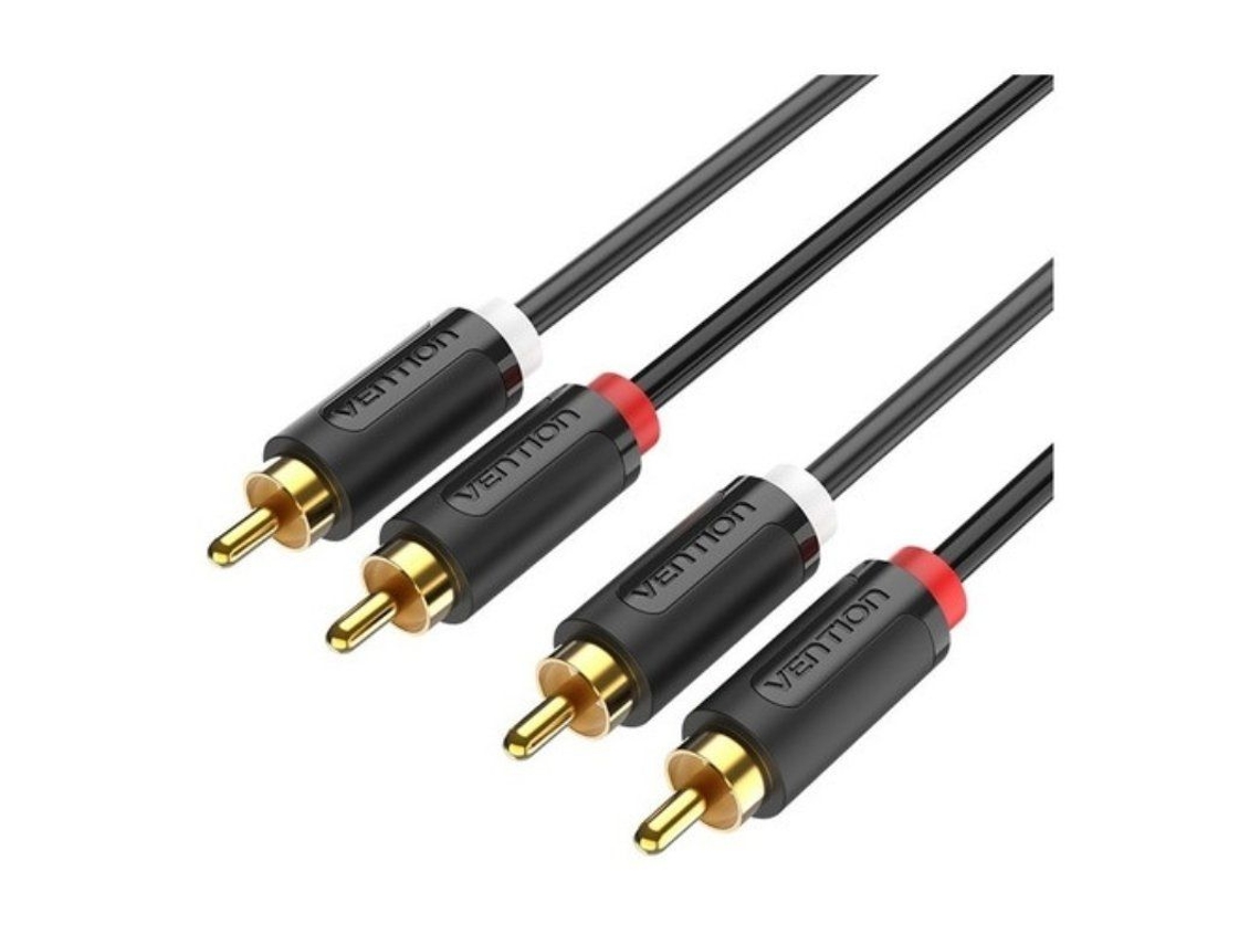 Cabo Estéreo VENTION Bcmbd/ 2X Rca Macho 2X Rca Macho/ 50Cm/ Preto