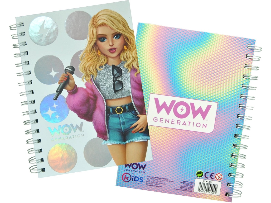 Caderno Wow Generation com Adesivos, Espiral, Emma, ​​ Emma BRILVIBERA