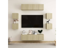 Tv Cabinet, Tv Cabinets Vidaxl Marrom Madeira Processada (n/a)