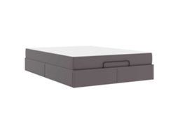 Conjunto de 2 Estruturas de Cama com Colchão Cinzento PVC MAISON EXCLUSIVE