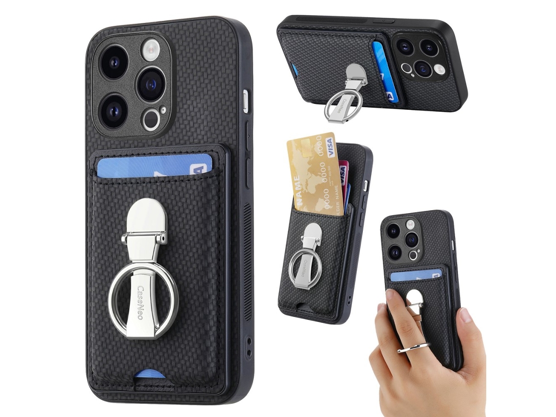 Suporte Casa Textura Fibra Para Iphone 14 Pro Preto