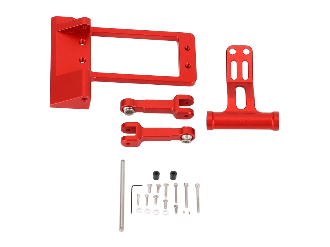 Mali suporte de Servo Rc 1/10 com Kit de Direção Hidráulica de Alumínio para Carro Rc Scx10 Iii Ar45p Peças Diy Vermelho