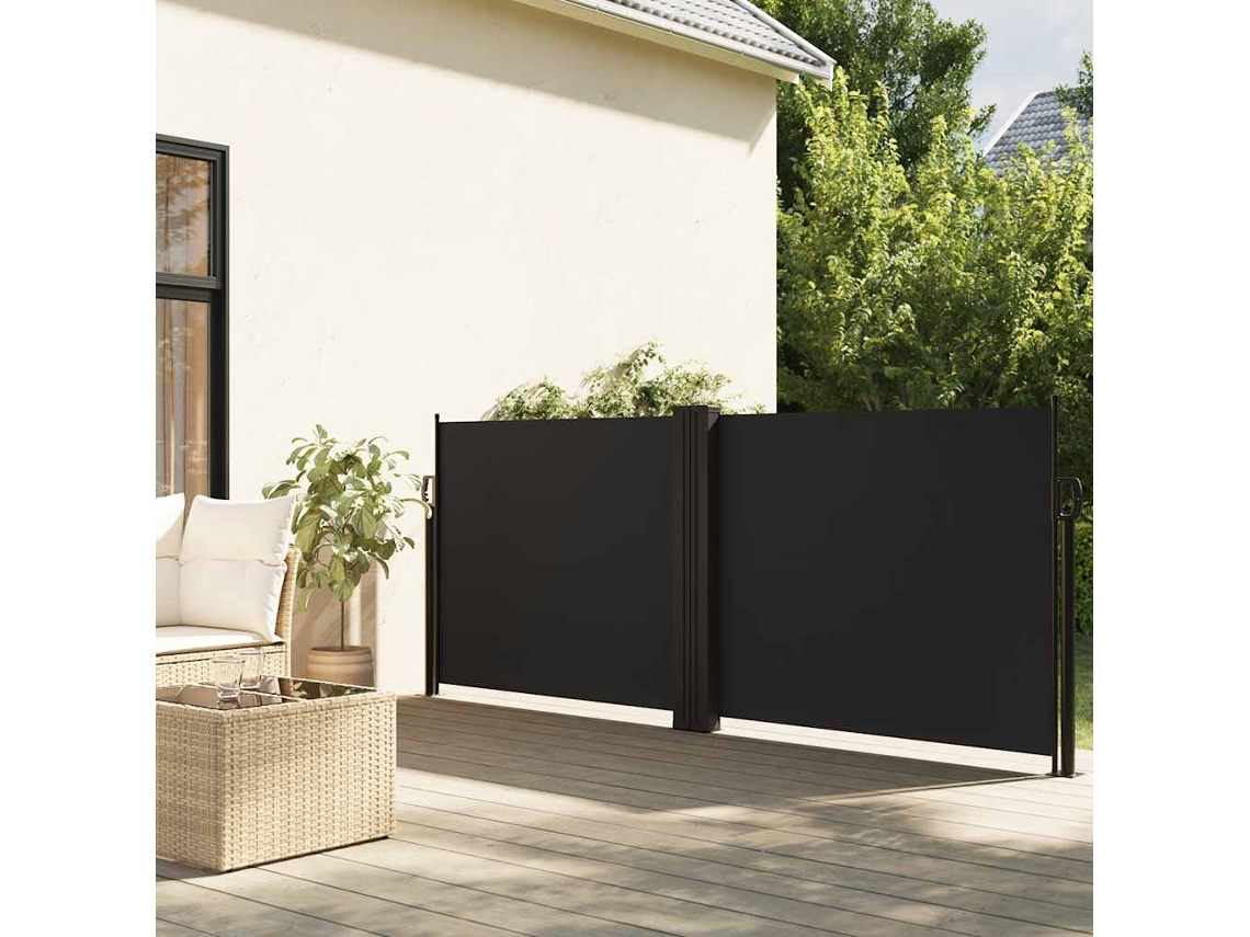 Vidaxl Toldo Lateral Retrátil 100x1000 Cm Preto