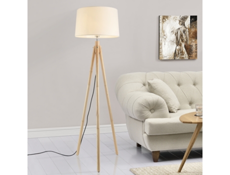 Candeeiro de Mesa LUX.PRO Preto/Efeito madeira (60 W - E27)
