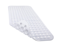 Tapete de Banho Antiderrapante para Chuveiro 70x40cm Pvc Resistente a Mofo, Lavável na Máquina e Suave para a Pele HENTEN HOME Branco