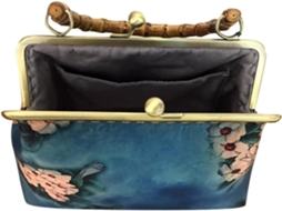 1 Bolsa De Mão Chinesa Vintage Elegante Com Estampa Floral, Luxuosa, Para Ocasiões Formais, Com Alça De Ombro.