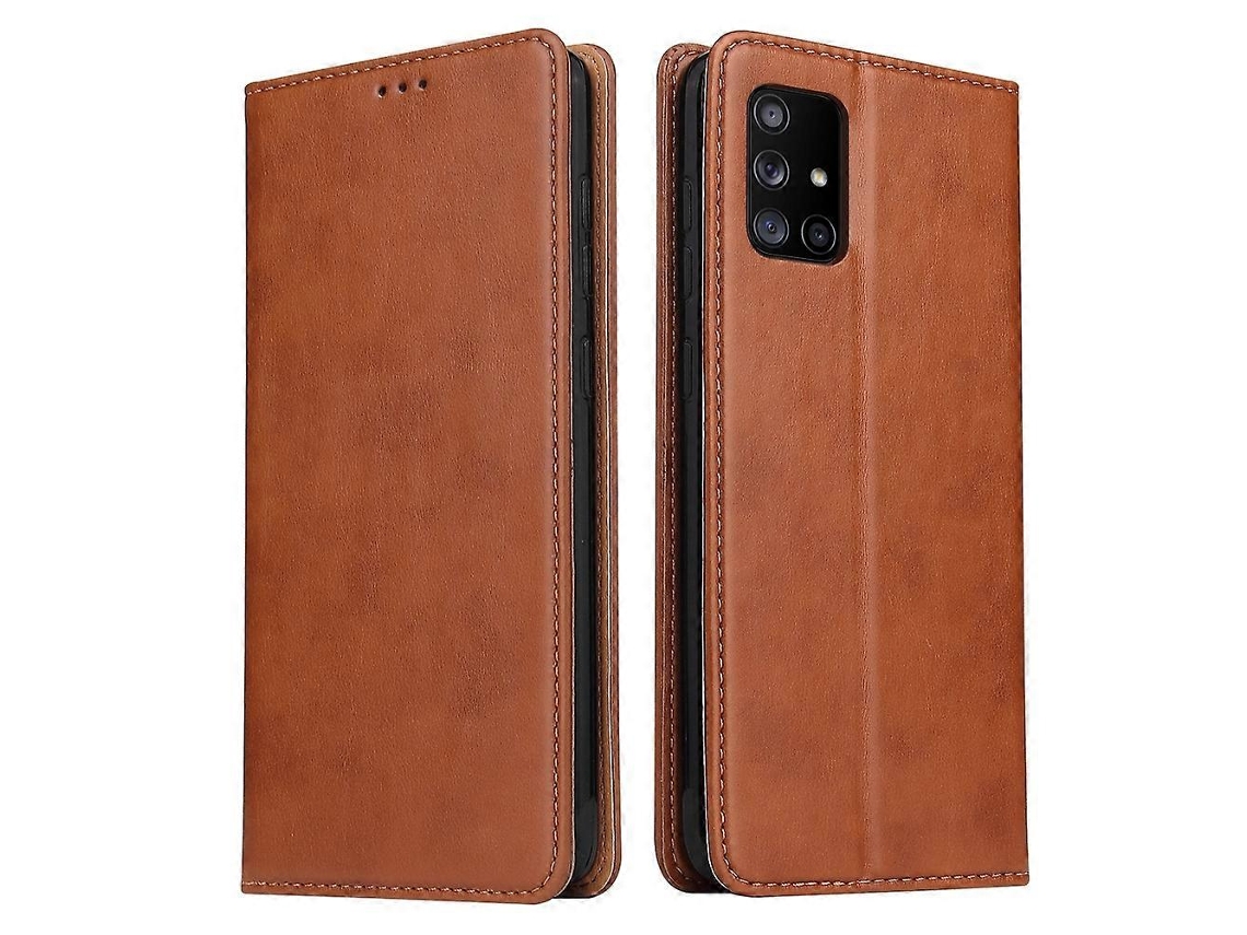 Capa De Couro Com Flip Horizontal Para Samsung Galaxy A71 5g Fierre Shann Com Textura De Couro Pu E Compartimentos Para Cartões E Carteira (preta)