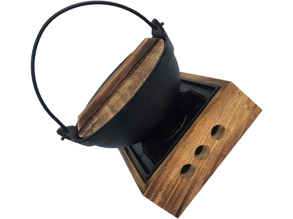 Caçarola Japonesa Com Suporte, Panela Para Cozinhar Em Altas Temperaturas, Ideal Para Camping E Fondue.
