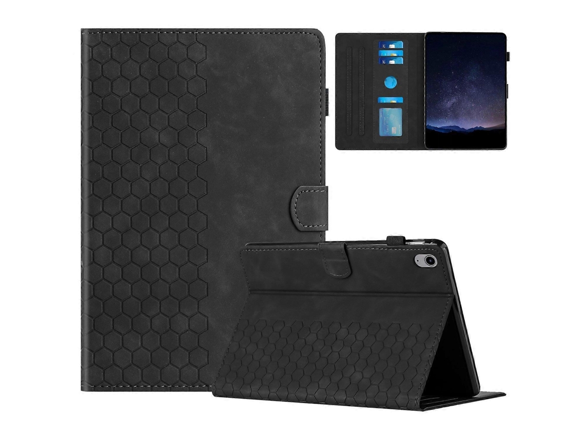 Capa De Couro Com Estampa De Favo De Mel E Compartimento Para Cartão Para Ipad 10.9 Verde Slowmoose (2022)