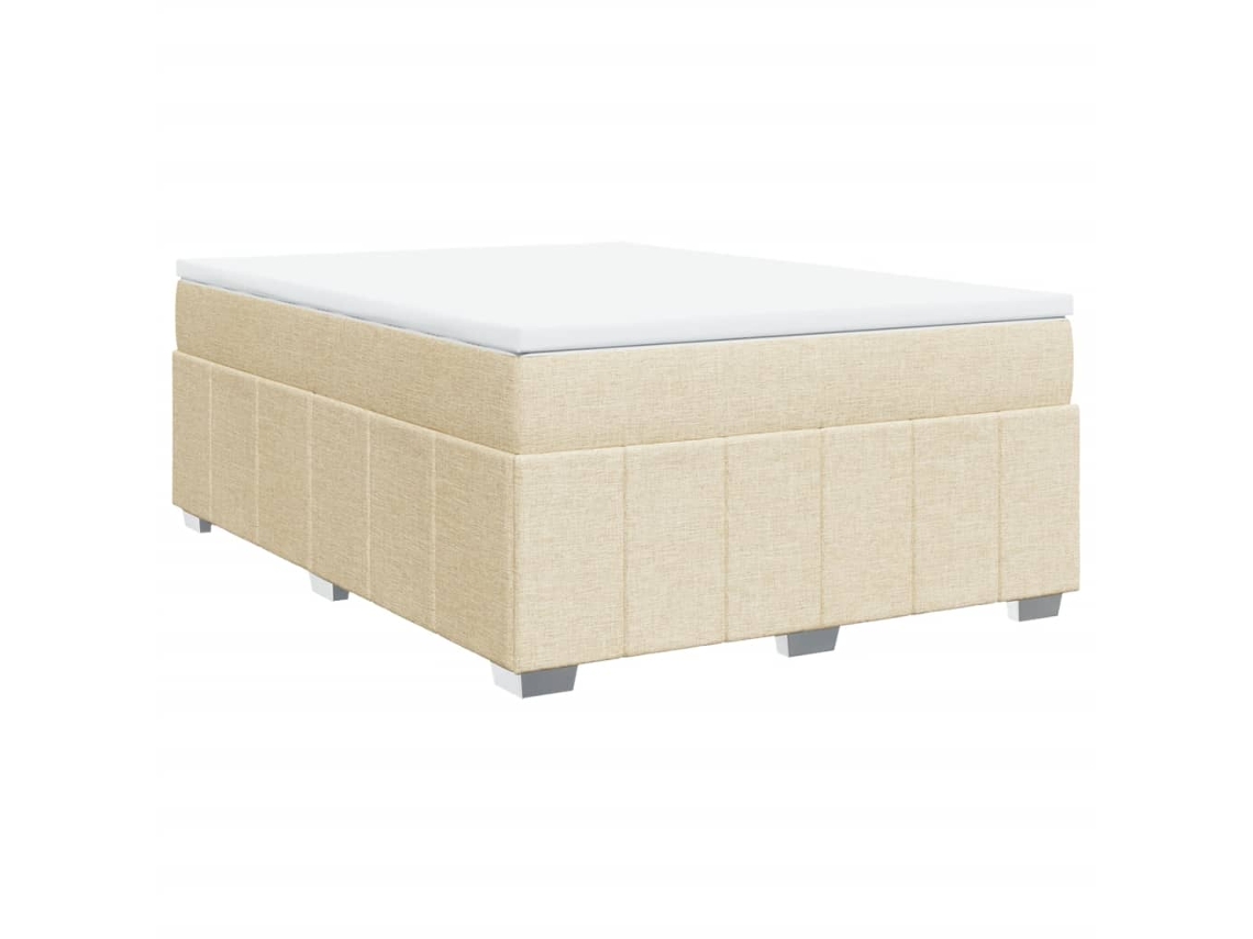 Cama com Molas/colchão 140x200 Cm Tecido Cor Creme MAISON EXCLUSIVE