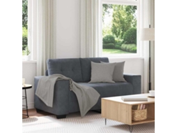 Vidaxl Sofá De Dois Lugares, Cinza Escuro, 160x77x82 Cm, Em Veludo