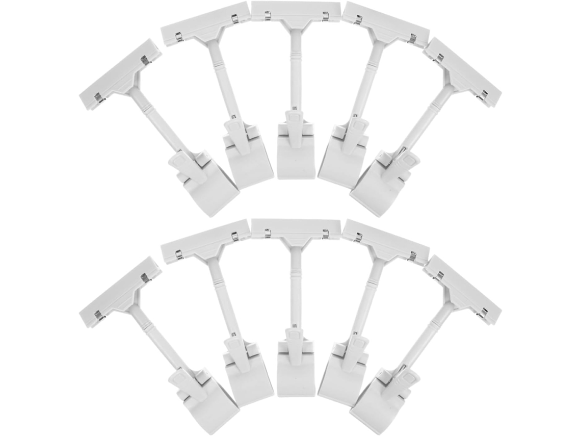 Clips para Cartões de Mesa, Pacote com 10 unidades, PP Branco