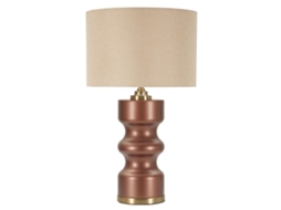 Abajur De Mesa Rosenthal Glam 40,5x40,5x69,5 Cm - Base De Vidro Ondulado E Metal Dourado - Cúpula Neutra - Soquete E27 40w - Design Sofisticado