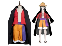 Fantasia de cosplay de Monkey D. Luffy de One Piece para homem, com camisa, shorts e capa, para Halloween e Carnaval (2026).